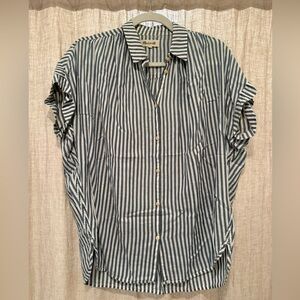 Madewell Blue and White Striped Blouse